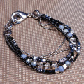 Bracelets faits main morbilliforme Bracelets de bijoux de perles en alliage
