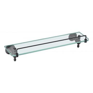 Black holder with temper glass shelf for bathroom