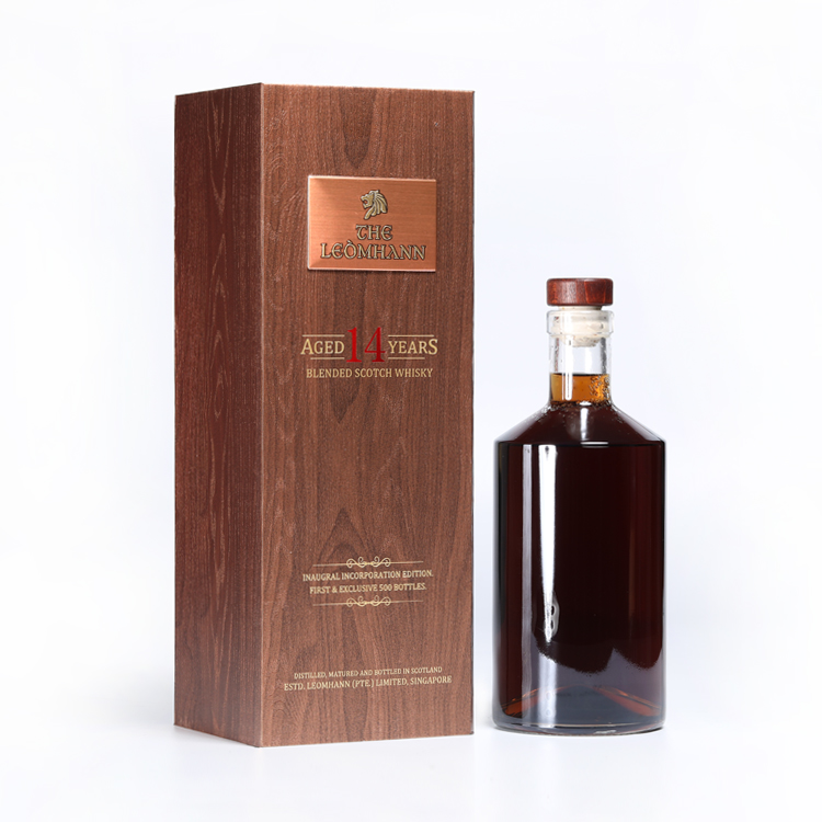 Caja de vino de madera de whisky