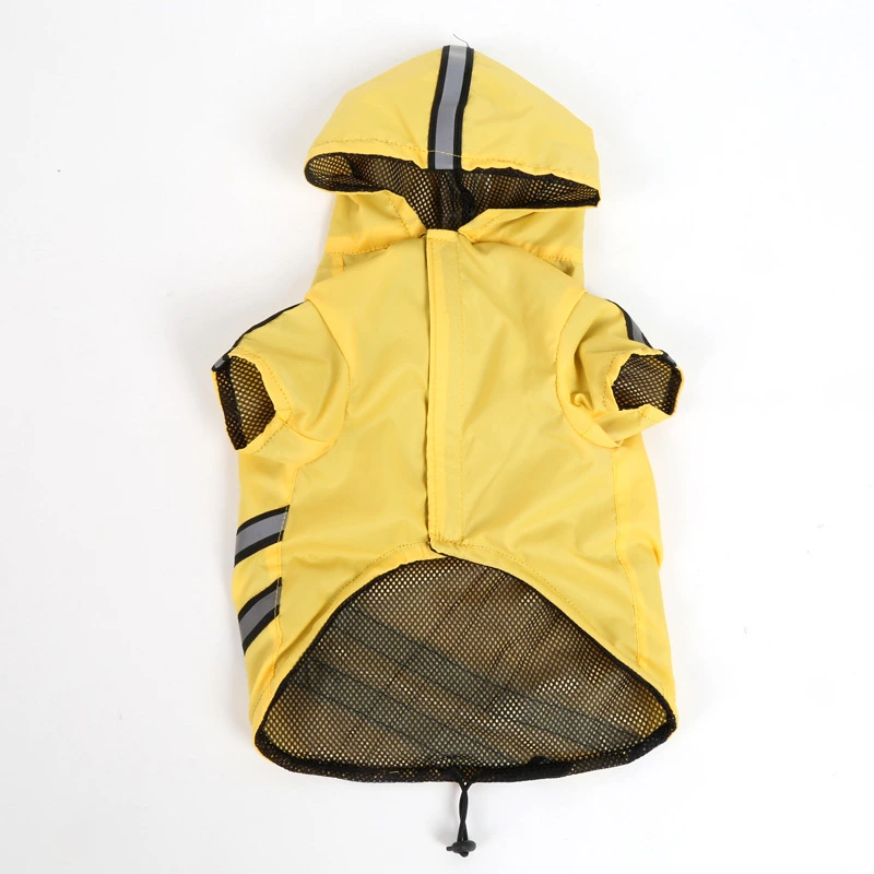 New Dog Raincoat Dog Hooded Double Fluorescent Raincoat Waterproof Pet Raincoat