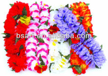 Elegant flower fabric leis with big red flower
