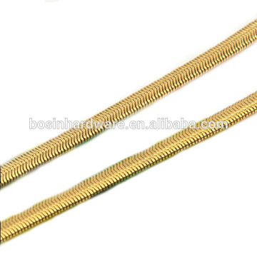 Fashion High Quality Metal Gold Flat Snake Chain
