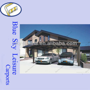 Strong and sturdy double car parking high snow load carport with polycarbonate sheet