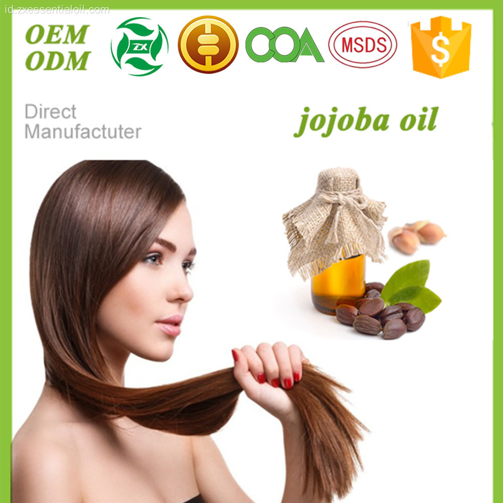 Label pribadi 100% minyak esensial organik murni Minyak jojoba untuk rambut