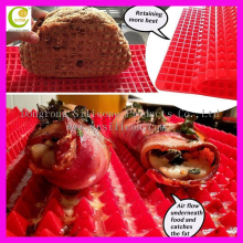 BBQ Pyramid Pan Fat Reducing Slip Oven Baking Barbecue Charcoal Grill Oil Filter Flexible Fat Reducing Mat