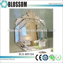 vintage baroque style octagonal engraved designs mirror art