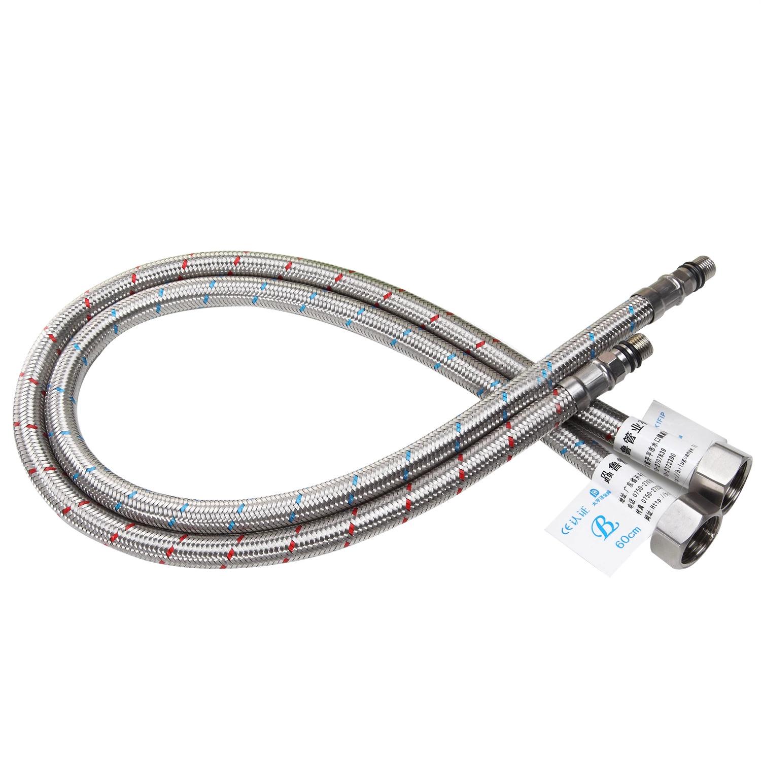 Kaiping High Quality 2 Inch 304 Nuts Stainless Steel Wire Braided Metal Pipe High Pressure Braided Ss Flexible Hose For Sale