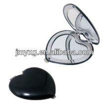 heart shaped aluminium pocket mirror
