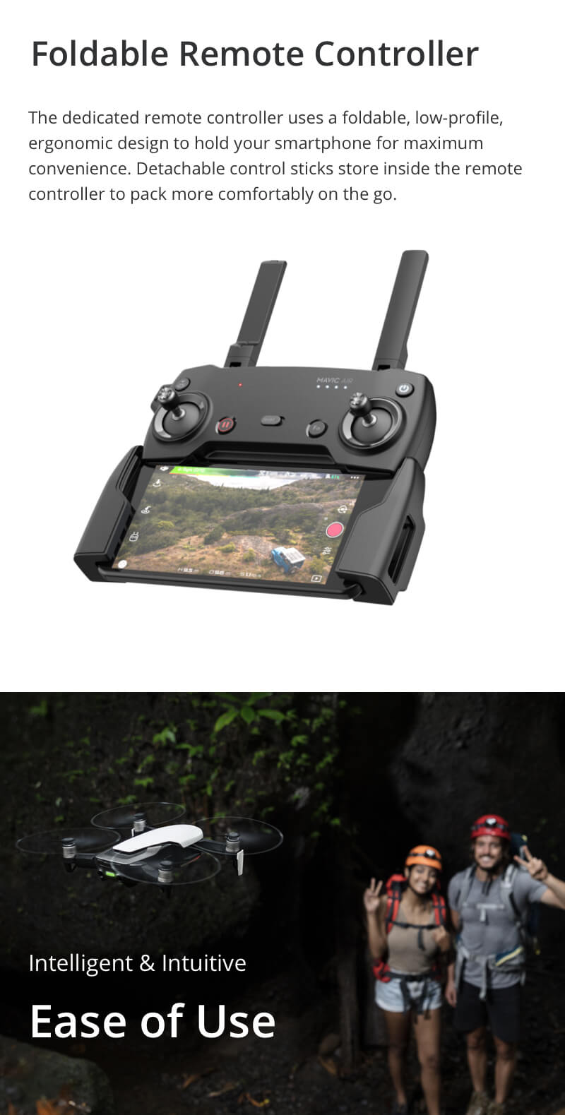 DJI New Drone Mavic Air Fly More Combo 32 MP Sphere Panoramas 4K 100 Mbps Video 3-Directional Environment Sensing Dron In Stock