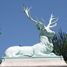 Modern Garden Decorative Animal Fiberglass Life Size White Deer Statue