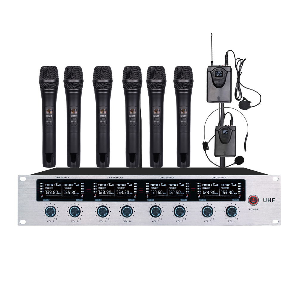 High Quality 8 Channels Wireless Microphones Mic