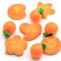 100 unids / lote 19 * 23 MM fruta dulce naranja encantos resina naranja colgantes adornos para llavero pendiente collar fabricación de joyas DIY