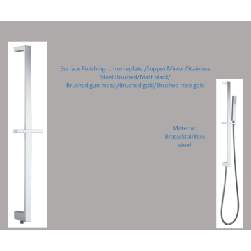 Flat Square Shower Rail With Water Outlet