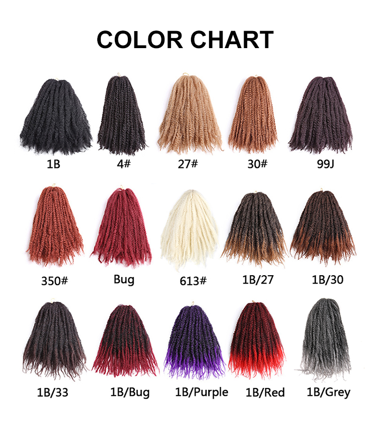 Wholesale Factory Price 18 inch Kinky Twist Crochet Hair Extension Soft Marley Braid Kinky Curly Wave