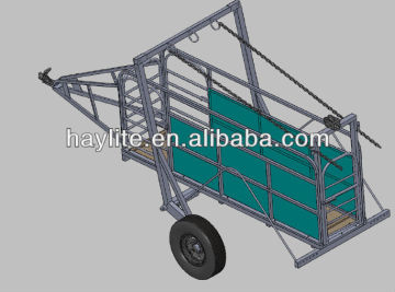 Galvanized goat cattle trailer