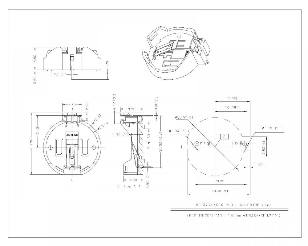 Οι κάτοχοι κυττάρων νομισμάτων για CR2032 BT-S-SN-A-029