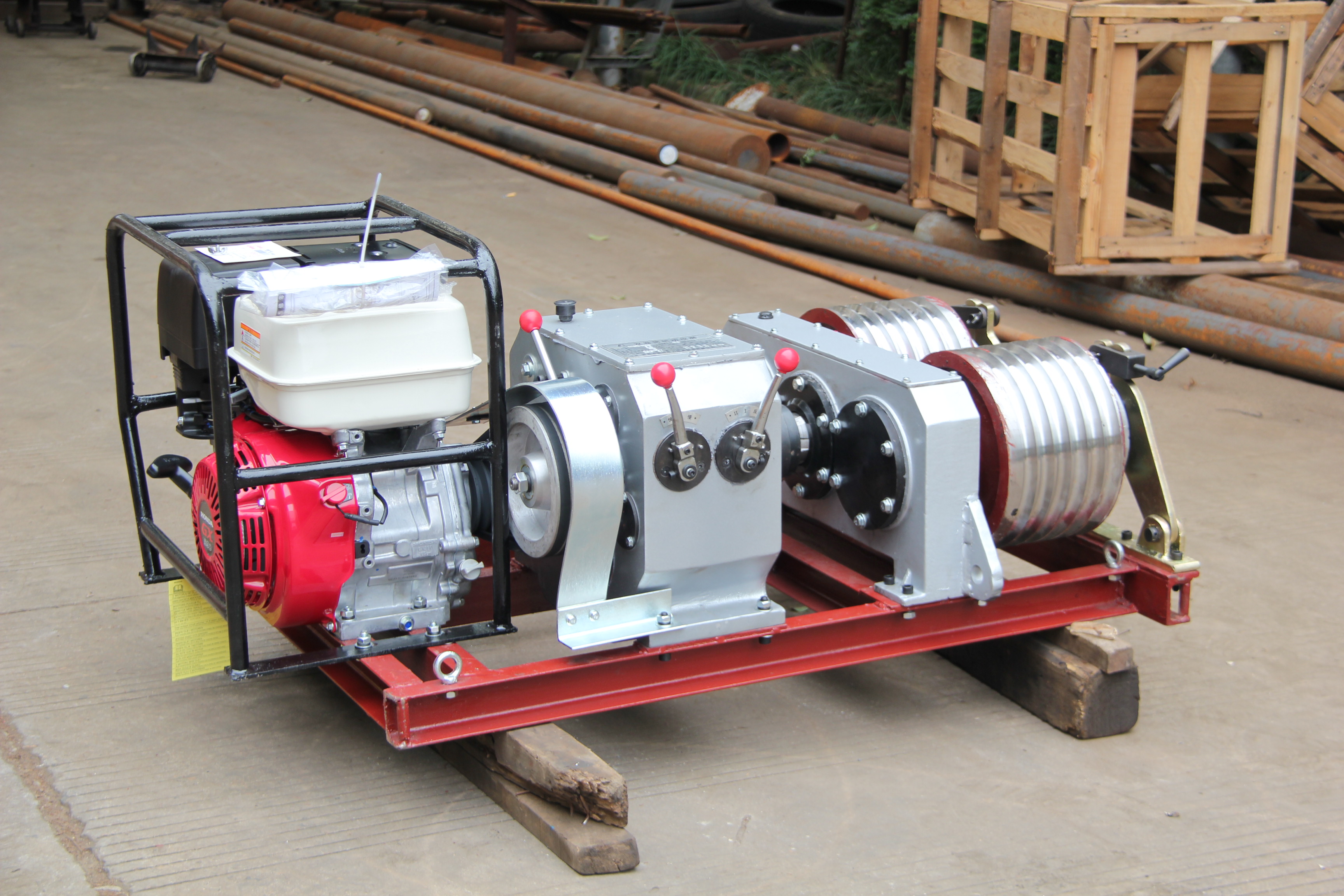 5-টন ডাবল ড্রাম মোটর চালিত গ্রাইন্ডার (বেল্ট ড্রাইভ)