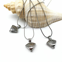 Wish You Love Pearl Shell Cage Pendant Necklace