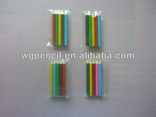 mini color pencils in a polybag,5 pcs wooden pencil ,FSC pencil