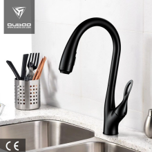 Matte Black Pulldown Sprayer Kitchen Sink Faucet Tap