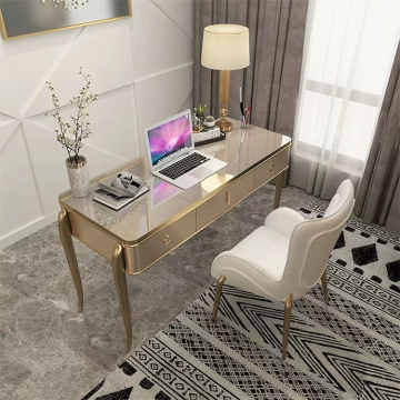Vantervi High-End Golden Base Luxury Home Office Future Computer Desk
