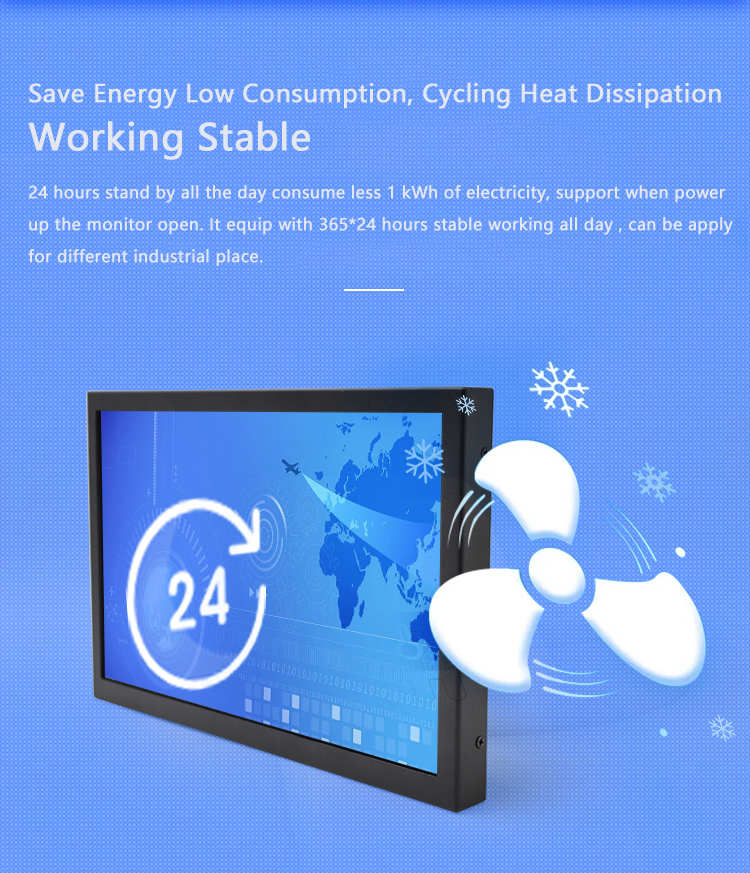 d-sub 15 inch industrial open frame lcd monitor