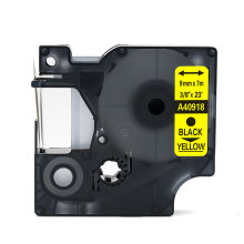 9mm Black on Yellow DYMO Label Tape for LabelWriter 450 Series Cassette Tapes