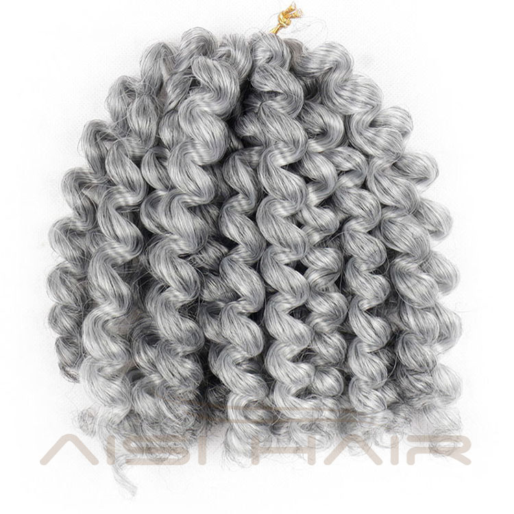 Aisi Hair 8inch Jumpy Wand Curl Crochet Braids 20 Roots Jamaican Bounce Synthetic Crochet Hair Extension for Black Women