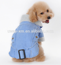 Cheap price blue suede dog winter apparel