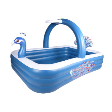 Пользовательский надувный бассейн павлин три слоя бассейна