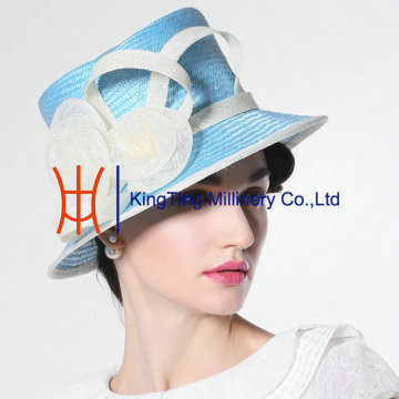 Lady Blue Sinamay Straw Fashion Hat