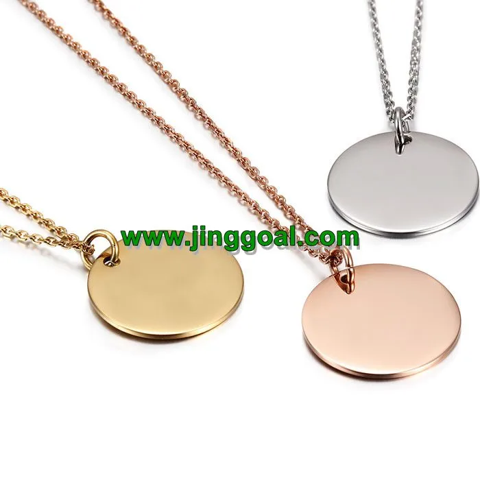 High Quality Round Shape Titanium Steel Pendent Necklace