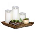Square Wooden Pillars Candle Holders