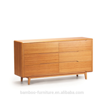 Bed room furniture of Eco-friendly Bamboo Material Dresser furniture with 6 Drawers Modern New Creative Bamboo Furniture