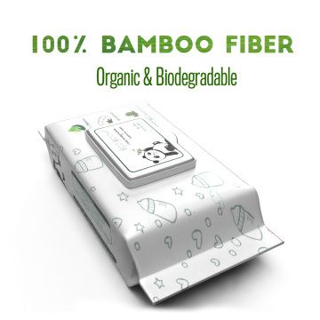 100% fibre de bambou biodégradable en gros lingettes antibactériennes biologiques pour bébé