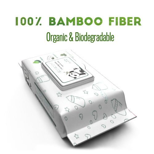 100% bambufiber biologiskt nedbrytbar organisk antibakteriell babyservett