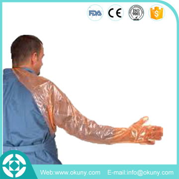 Long sleeve disposable rectal examination glove