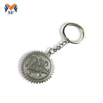 Metal engraving images keyring with chain