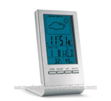 Cheap promotional clock with weather forecast indoor Tstation desktop ahermometer Hygrometer weather clock