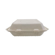 Ecofriendly sugarcane bagasse Pulp 8inch clamshell
