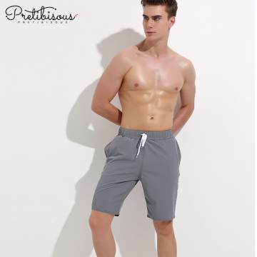 Men quick dry long swim trunks with belt