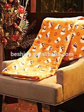 170*130cm 190g bear peinted polar fleece blanket