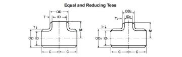 MSS SP75 butt weld tee and reducing tee