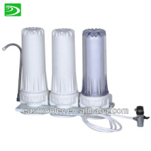 Desktop 3 stage filter system with first stage clear housing