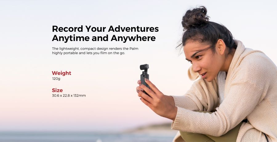 Have Stock Original FIMI PALM 4K HD Handheld Gimbal Camera with 3xzoom and 8x slow motion night shot and Panorama