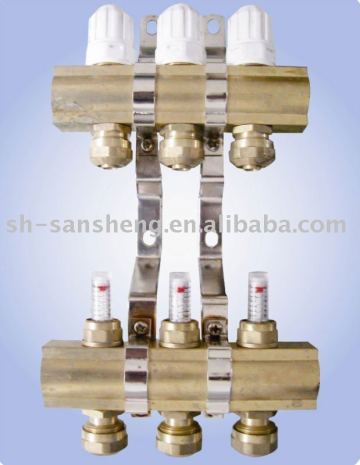 SS810039 brass manifold,heating manifold,floor heating manifold