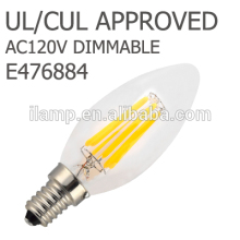 CUL Approved 6W E12 Dimmable Led Candle Light Bulb, C35 Filament Lamp