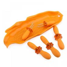 Silicone Handle Corn Cob Holder With Tray