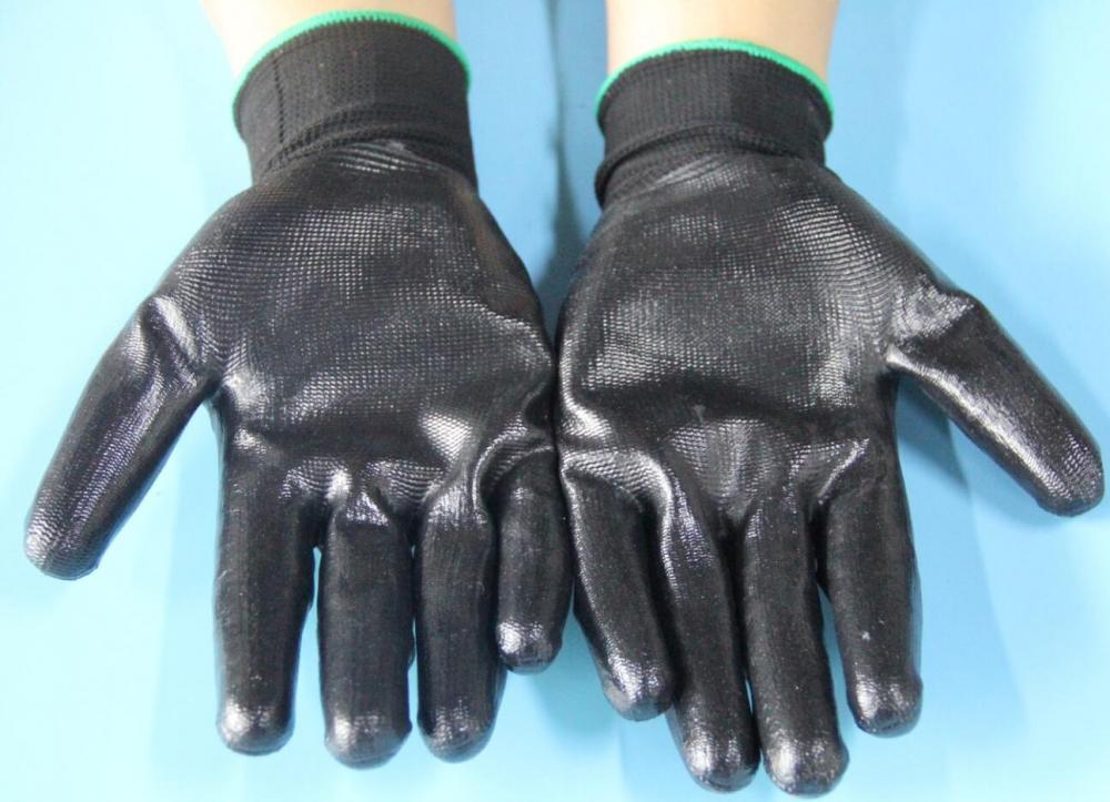 black safety gloves