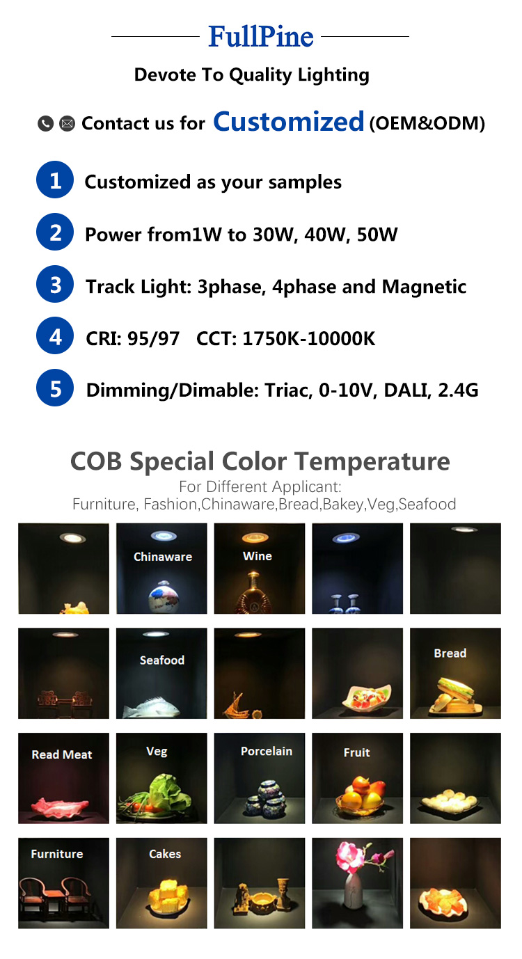 Hot selling 12w cob led downlight  with honeycomb 7w 10w 20w 30w 40w led recessed cob spotlight anti glare ugr 9